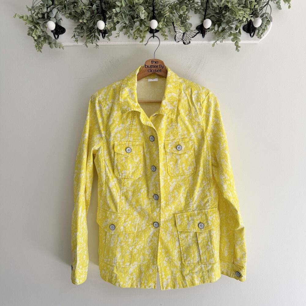 Cabi Yellow Field Of Daises Utility Jacket Blazer 5160 ww5899 medium